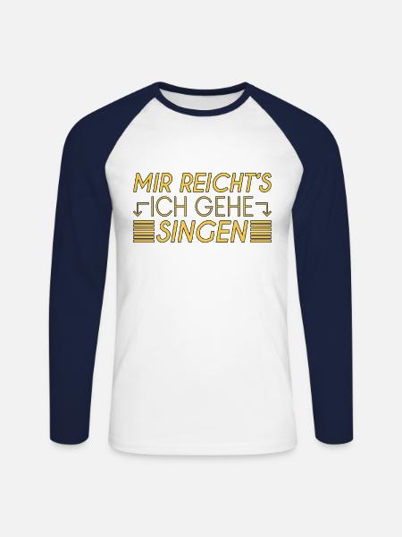 Singen Spruch - Unisex Baseballshirt langarm - Weiß/Navy