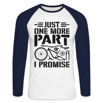 Enduro VTT VTT Équitation - T-shirt baseball manches longues Homme - blanc/marine - Devant - Nik (191cm)