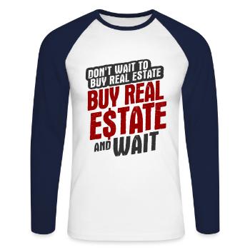 Immobilien-Händler Für Immobilien-Makler - Unisex Baseballshirt langarm - Weiß/Navy - Vorne - Nik (191cm)