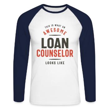 Funny Awesome Loan Counselor Job Occupation - Unisex Long Sleeve Baseball T-Shirt - white/navy - Front - Nik (191cm)