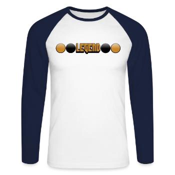 Be a legend - Unisex Long Sleeve Baseball T-Shirt - white/navy - Front - Nik (191cm)