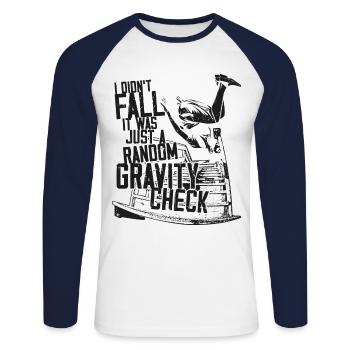 Parkour Free Running Traceur I - Unisex Baseballshirt langarm - Weiß/Navy - Vorne - Nik (191cm)