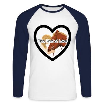 This Kind Of Love Horse Lover Equestrian Horse Rid - Unisex Baseballshirt langarm - Weiß/Navy - Vorne - Nik (191cm)
