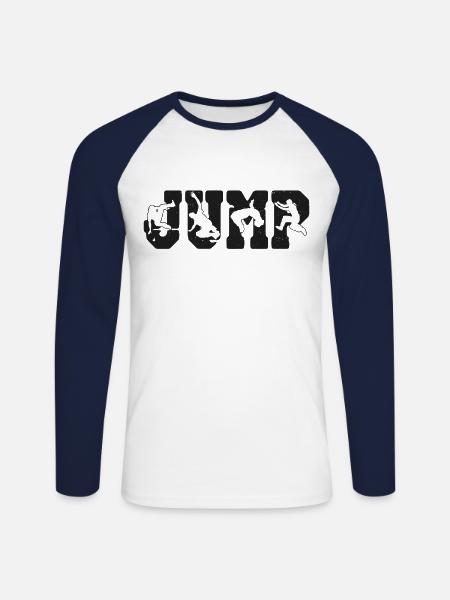 Parkour Free Running Traceur - Unisex Baseballshirt langarm - Weiß/Navy