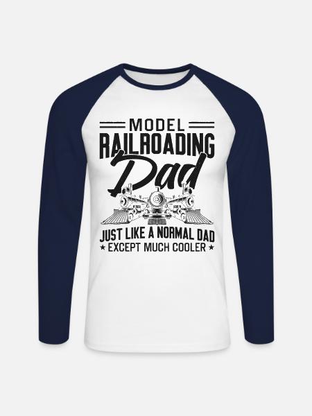 Steam Train Driver Trainspotting - Unisex Long Sleeve Baseball T-Shirt - white/navy