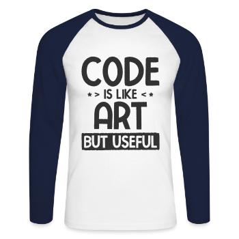 Software Ingenieur Informatiker Programmierer - Unisex Baseballshirt langarm - Weiß/Navy - Vorne - Nik (191cm)