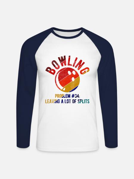 Bowling - Unisex Baseballshirt langarm - Weiß/Navy