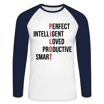 Pilot Airplane Captain Aviation Gift - Unisex Long Sleeve Baseball T-Shirt - white/navy - Front - Nik (191cm)
