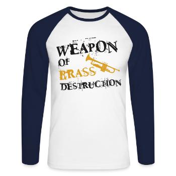 Trumpet Player Vintage Weapon Of - Unisex Baseballshirt langarm - Weiß/Navy - Vorne - Nik (191cm)