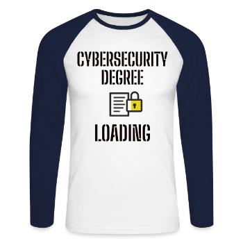 Cybersecurity - IT-Sicherheit Informatiker - Unisex Baseballshirt langarm - Weiß/Navy - Vorne - Nik (191cm)