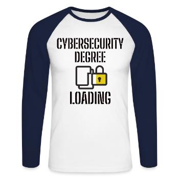 Cybersecurity - IT-Sicherheit Informatiker - Unisex Baseballshirt langarm - Weiß/Navy - Vorne - Nik (191cm)