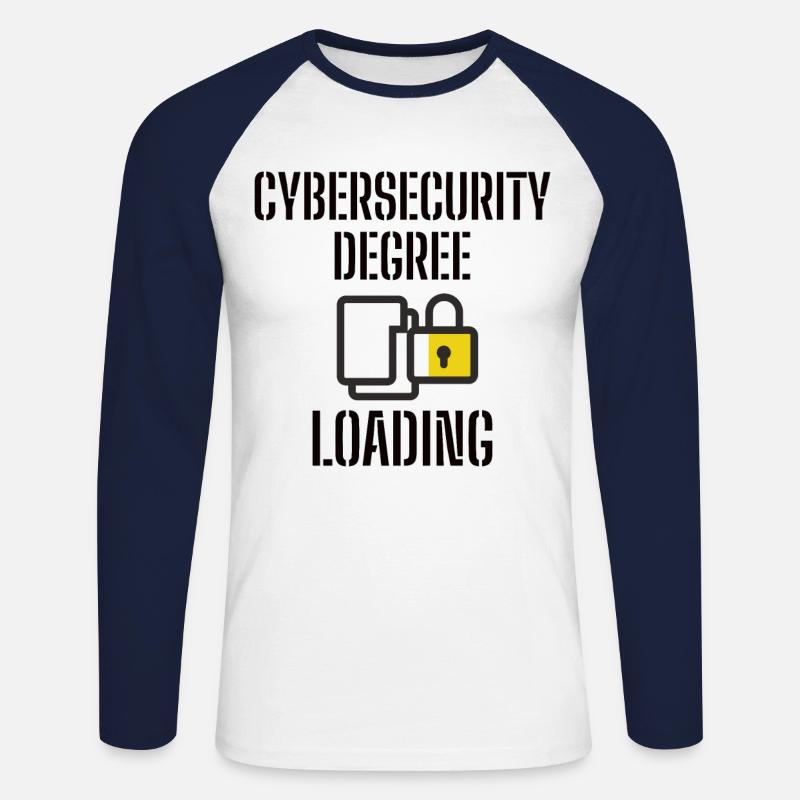 Cybersecurity - IT-Sicherheit Informatiker - Unisex Baseballshirt langarm - Weiß/Navy
