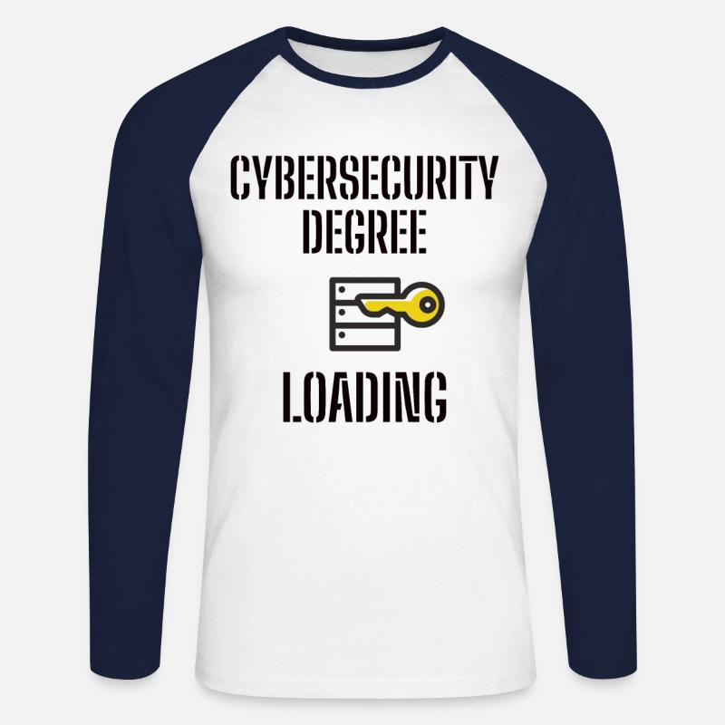 Cybersecurity - IT-Sicherheit Informatiker - Unisex Baseballshirt langarm - Weiß/Navy