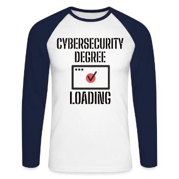 Cybersecurity - IT-Sicherheit Informatiker - Unisex Baseballshirt langarm - Weiß/Navy - Vorne - Nik (191cm)