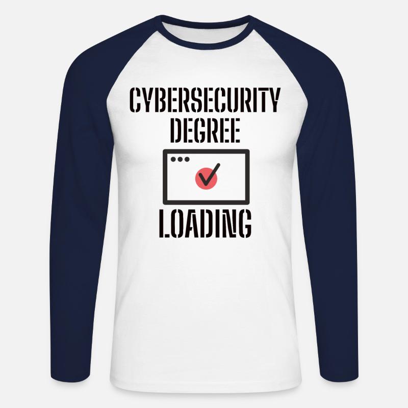 Cybersecurity - IT-Sicherheit Informatiker - Unisex Baseballshirt langarm - Weiß/Navy