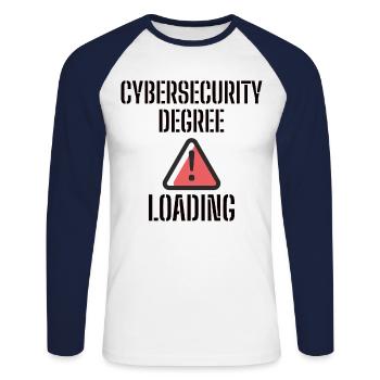 Cybersecurity - IT-Sicherheit Informatiker - Unisex Baseballshirt langarm - Weiß/Navy - Vorne - Nik (191cm)
