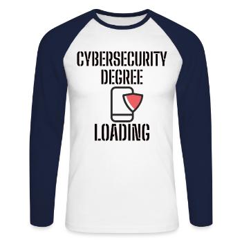 Cybersecurity - IT-Sicherheit Informatiker - Unisex Baseballshirt langarm - Weiß/Navy - Vorne - Nik (191cm)