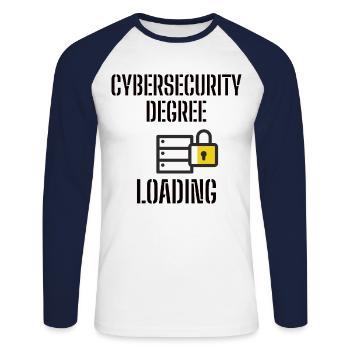 Cybersecurity - IT-Sicherheit Informatiker - Unisex Baseballshirt langarm - Weiß/Navy - Vorne - Nik (191cm)