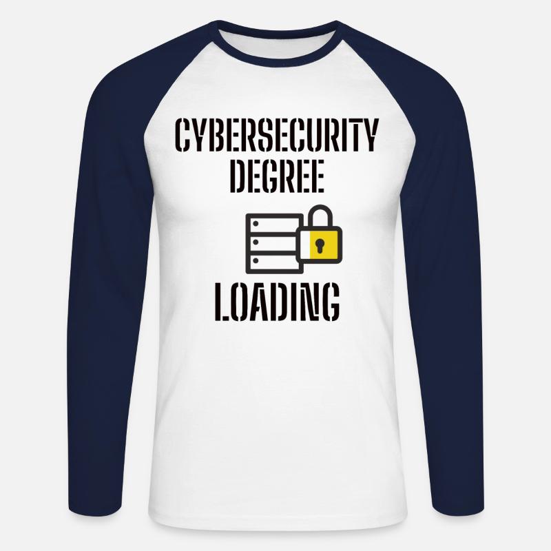 Cybersecurity - IT-Sicherheit Informatiker - Unisex Baseballshirt langarm - Weiß/Navy