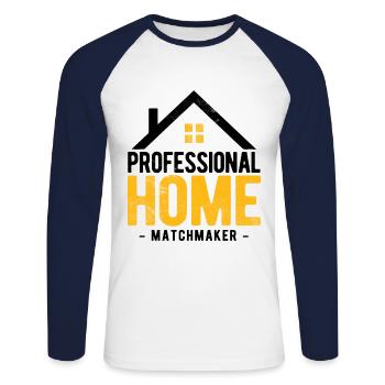 Immobilien-Händler Für Immobilien-Makler - Unisex Baseballshirt langarm - Weiß/Navy - Vorne - Nik (191cm)