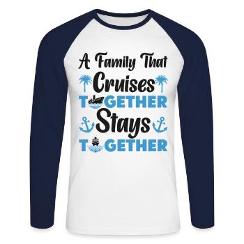 Cruise Ship Vacation Family A - Unisex Long Sleeve Baseball T-Shirt - white/navy - Front - Nik (191cm)