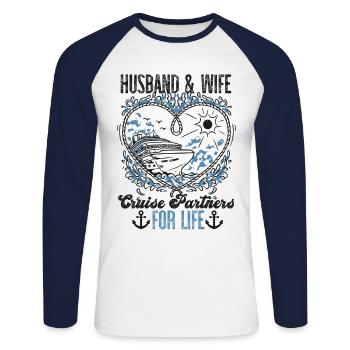 Cruise Ship Vacation Marriage - Unisex Baseballshirt langarm - Weiß/Navy - Vorne - Nik (191cm)