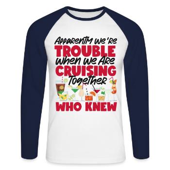 Cruise Ship Vacation Friends - Unisex Baseballshirt langarm - Weiß/Navy - Vorne - Nik (191cm)