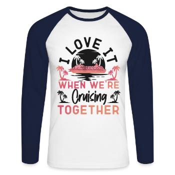 Cruise Ship Vacation Friends - Unisex Baseballshirt langarm - Weiß/Navy - Vorne - Nik (191cm)