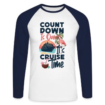 Cruise Ship Vacation Count Down Is - Unisex Long Sleeve Baseball T-Shirt - white/navy - Front - Nik (191cm)