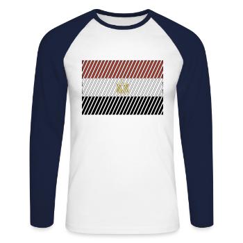 Egypt Flag - Unisex Long Sleeve Baseball T-Shirt - white/navy - Front - Nik (191cm)