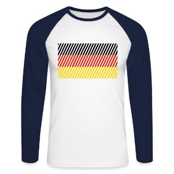 Germany Flag - Unisex Long Sleeve Baseball T-Shirt - white/navy - Front - Nik (191cm)