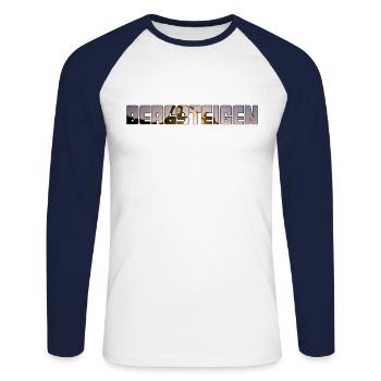 bergsteigen - Unisex Baseballshirt langarm - Weiß/Navy - Vorne - Nik (191cm)
