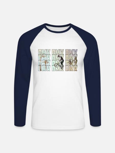 BMX - Unisex Long Sleeve Baseball T-Shirt - white/navy