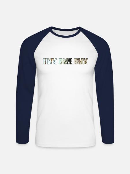 BMX - Unisex Long Sleeve Baseball T-Shirt - white/navy