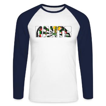 Dard - T-shirt baseball manches longues Homme - blanc/marine - Devant - Nik (191cm)