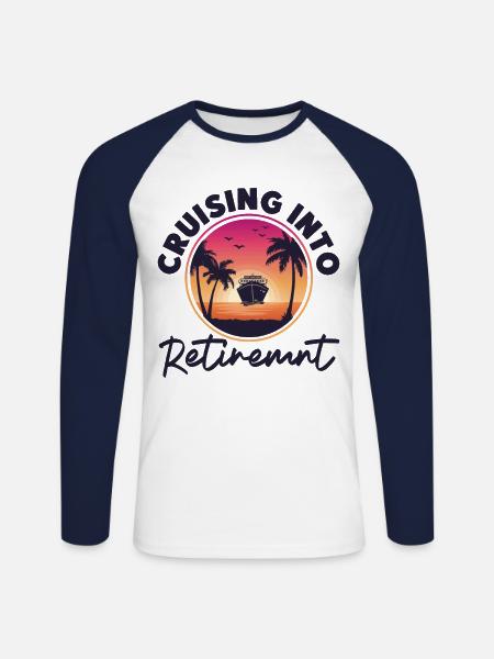 Cruise Ship Vacation Retired - Unisex Long Sleeve Baseball T-Shirt - white/navy