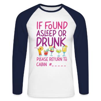 Cruise Ship Vacation Friends - Unisex Baseballshirt langarm - Weiß/Navy - Vorne - Nik (191cm)