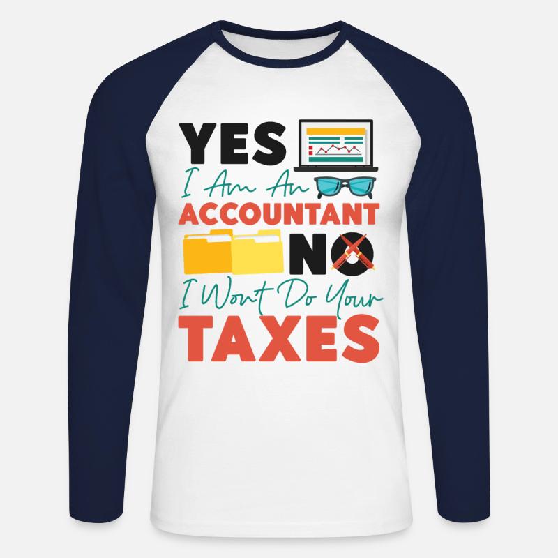 Comptable Comptable Comptable - T-shirt baseball manches longues Homme - blanc/marine