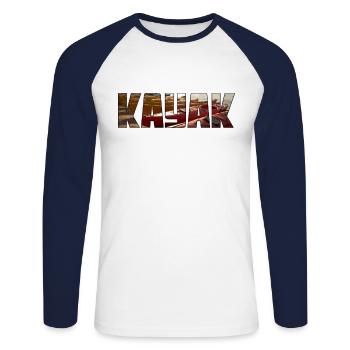 kayak - Unisex Baseballshirt langarm - Weiß/Navy - Vorne - Nik (191cm)