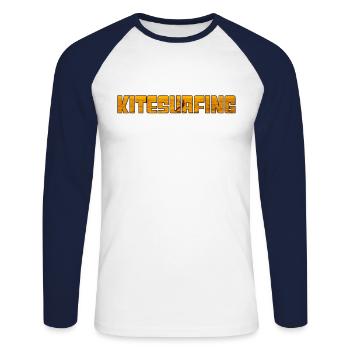 Kite Surfing - Unisex Long Sleeve Baseball T-Shirt - white/navy - Front - Nik (191cm)
