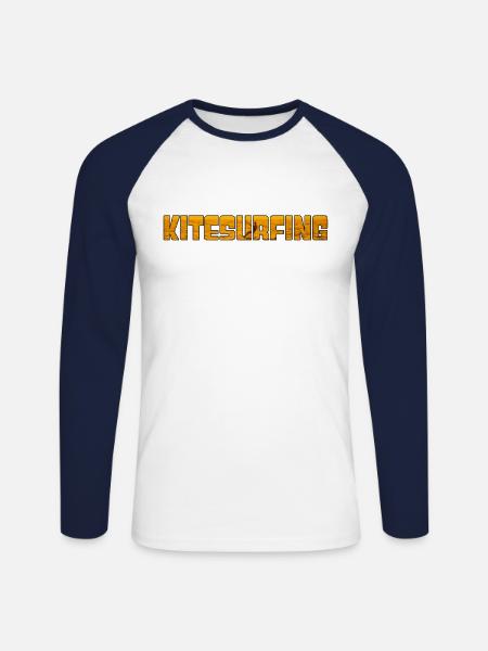 Kite Surf - T-shirt baseball manches longues Homme - blanc/marine