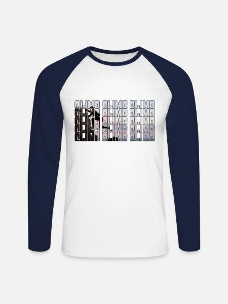 klettern - Unisex Baseballshirt langarm - Weiß/Navy