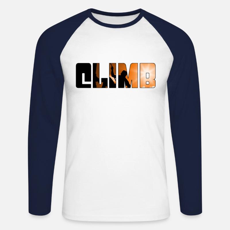 klettern - Unisex Baseballshirt langarm - Weiß/Navy