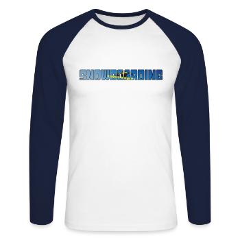 snowboarding - Unisex Baseballshirt langarm - Weiß/Navy - Vorne - Nik (191cm)