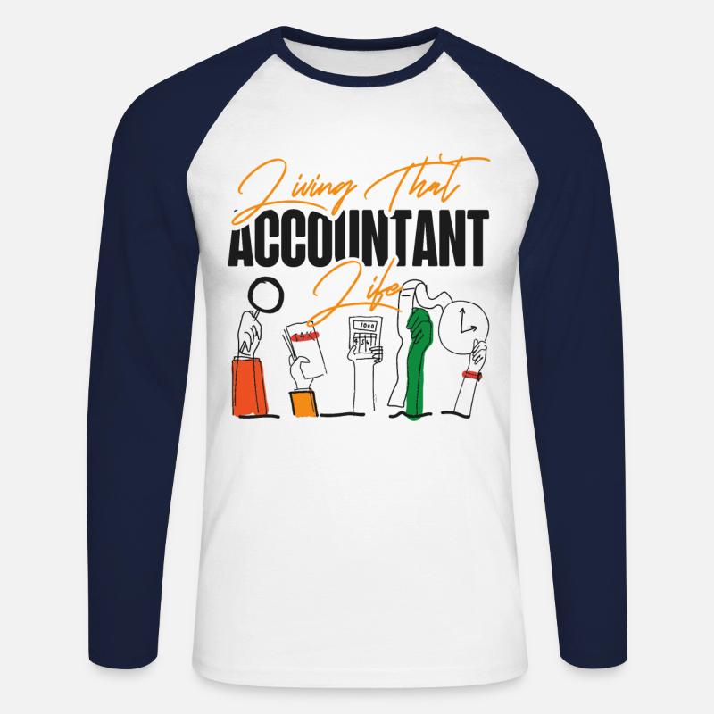 Comptable Comptable Comptable - T-shirt baseball manches longues Homme - blanc/marine