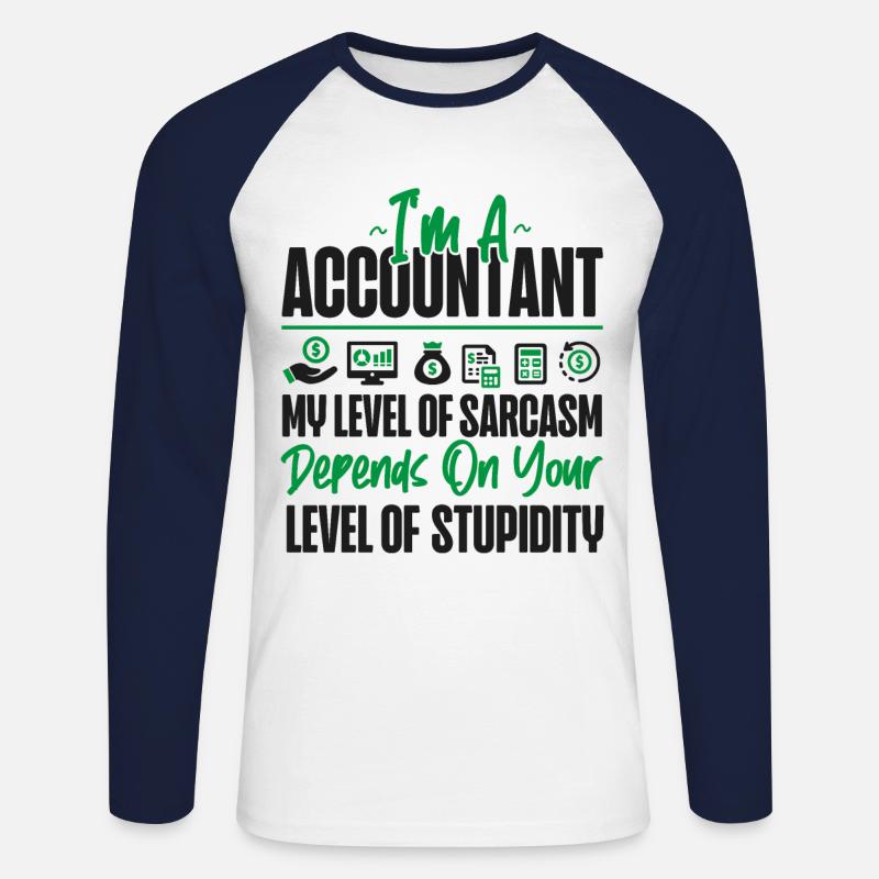 Comptable Comptable Comptable - T-shirt baseball manches longues Homme - blanc/marine