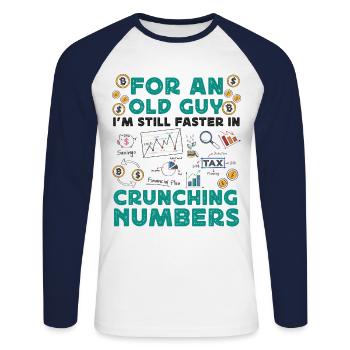 Accountant Bookkeeper Accounting - Unisex Baseballshirt langarm - Weiß/Navy - Vorne - Nik (191cm)