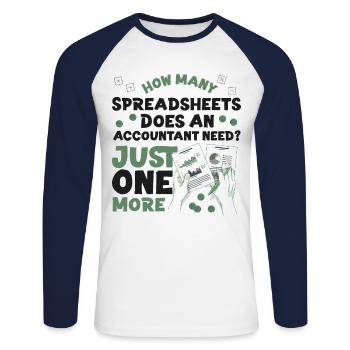 Comptable Comptable Comptable - T-shirt baseball manches longues Homme - blanc/marine - Devant - Nik (191cm)