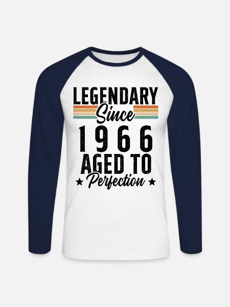 Legendary since 1966 - Unisex Long Sleeve Baseball T-Shirt - white/navy