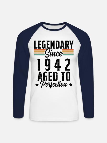 Legendary since 1942 - Unisex Long Sleeve Baseball T-Shirt - white/navy